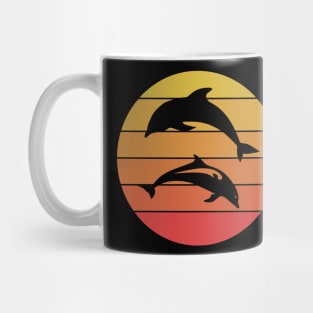 Love Orcas Retro Heart Love Killer Whales Mug